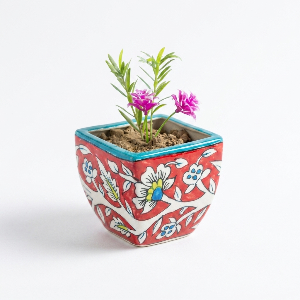 Floral Ceramic Planter Set